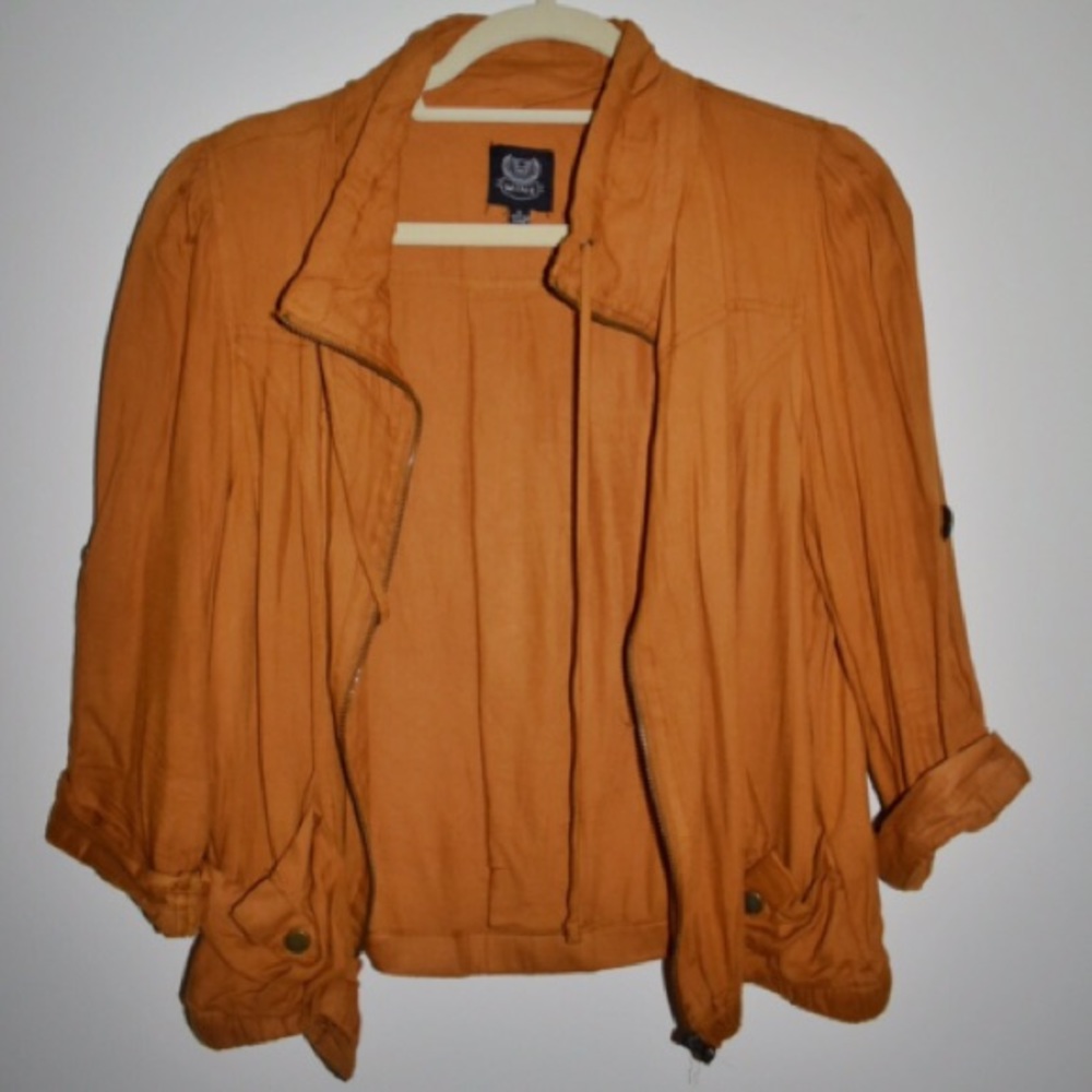 Light copper cropped jacket